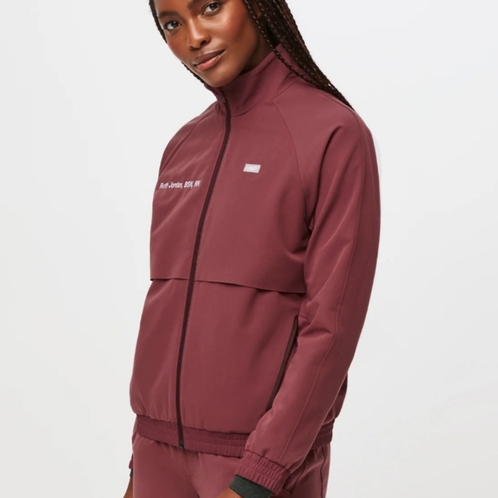 Dark Cherry Fig Sydney scrub jacket